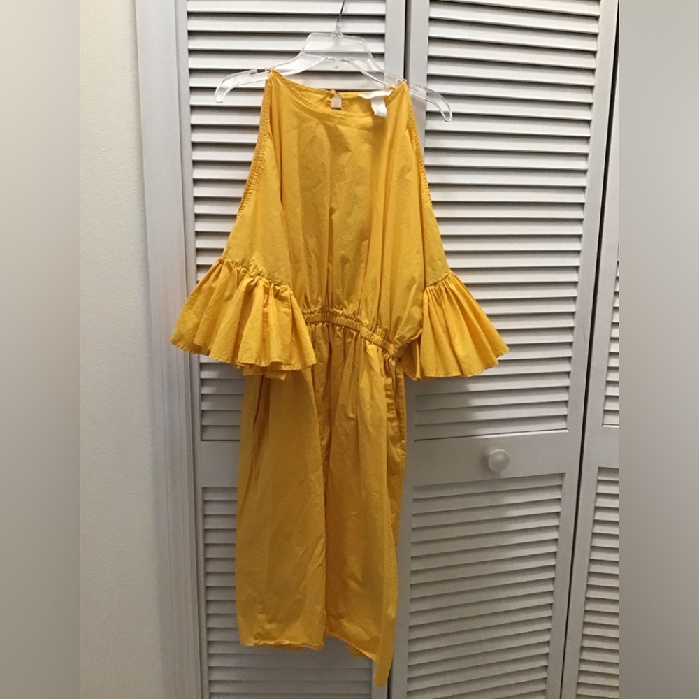 H & M Yellow Ruffle Sleeve Dress